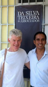Andrew Mahar AM and Sahe Da Silva outside the Da Silva Teixeira & Associados office in Dili